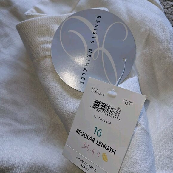 Emma James Wide Leg Pants Womens 16 Ivory Linen Blend Trousers Lined Washable - Picture 3 of 10